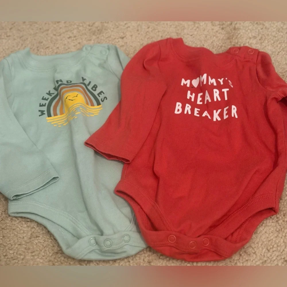 Garanimals Red and Green Long Sleeve Bodysuit Set